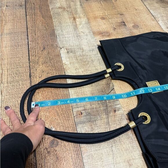 Givenchy Parfums Black Nylon Tote Bag w Gold Signature Logo Accents - Picture 15 of 16